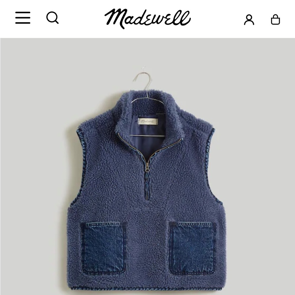 Madewell NWT Blue Sherpa Fleece